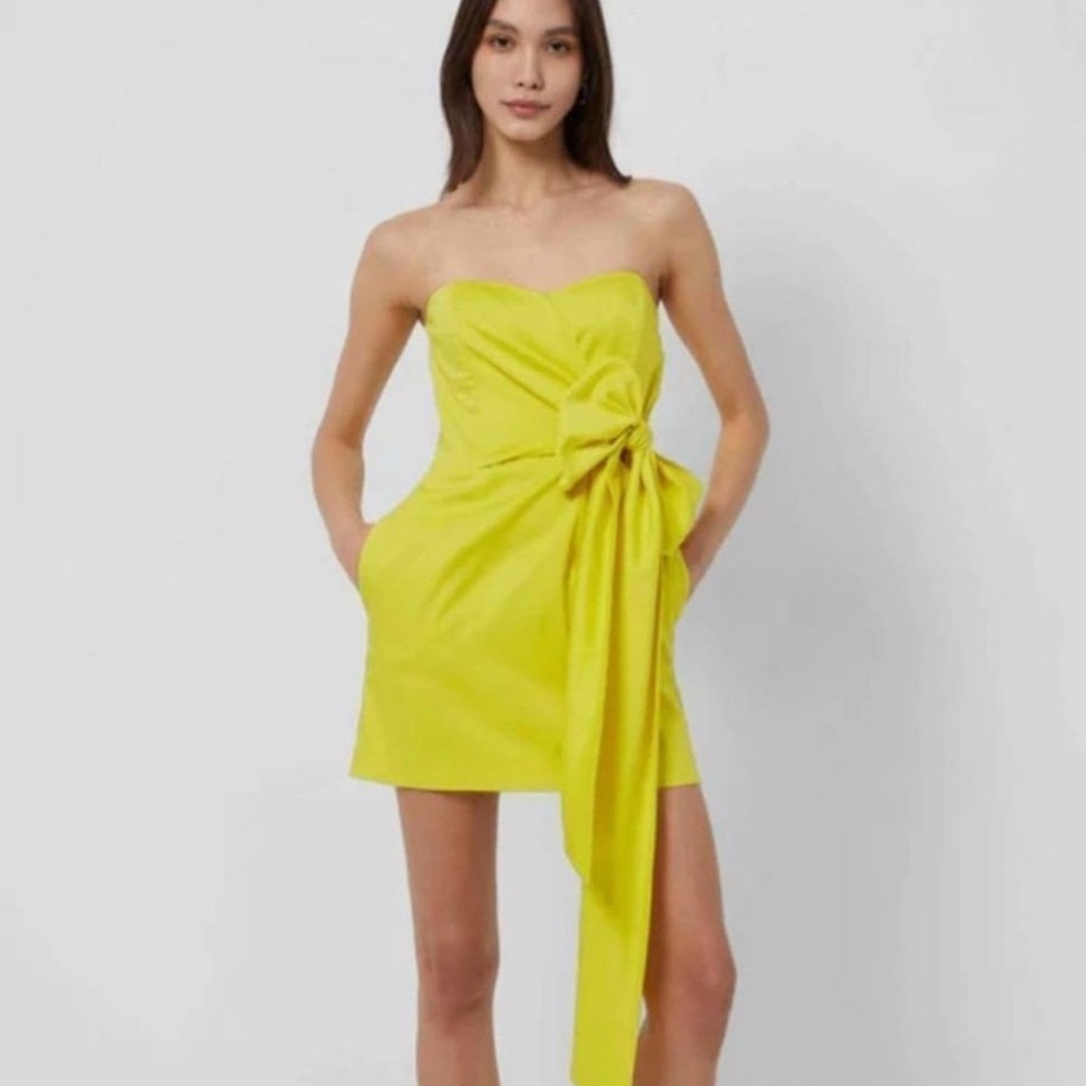 French Connection Strapless Yellow Dress